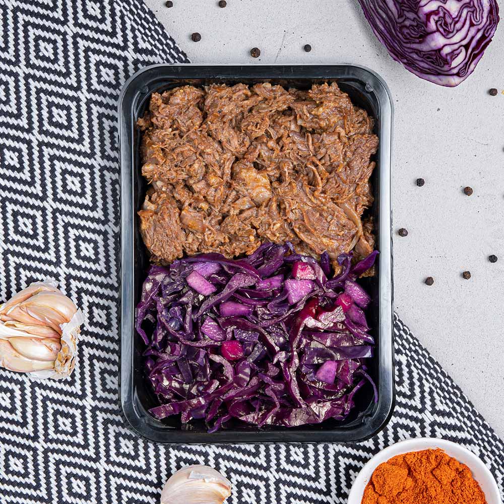 Pulled BEEF Rode kool met appeltjes voor afvallen