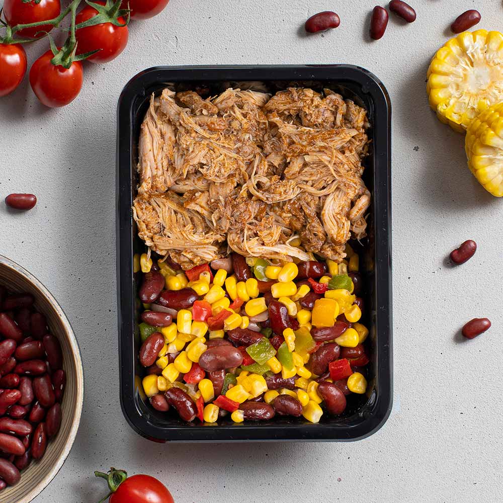Pulled Chicken met mexicaanse groente
